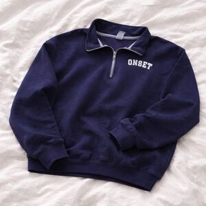 Adult Unisex Medium 1/4 Zip Navy Blue ONSET Pullover Sweatshirt